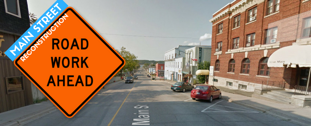 Main Street (Reconstruction) - Road Work Ahead Signage
