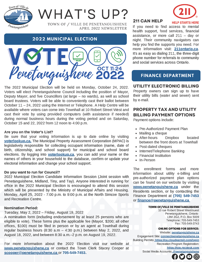 2022 Municipal Election Vote poster. Page 1